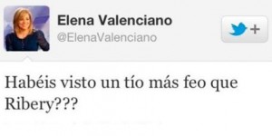 Captura del comentario de Elena Valenciano en Twitter. Captura del comentario de Elena Valenciano en Twitter.