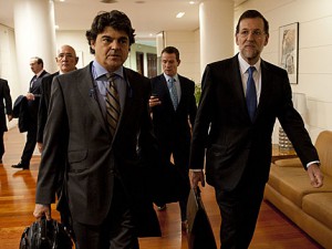 Jorge Moragas, en el Congreso junto a Mariano Rajoy.