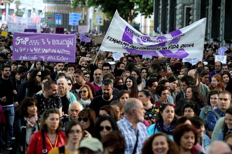 Manifestación feminista en Madrid en protesta por la sentencia del juicio a 'La Manada'.