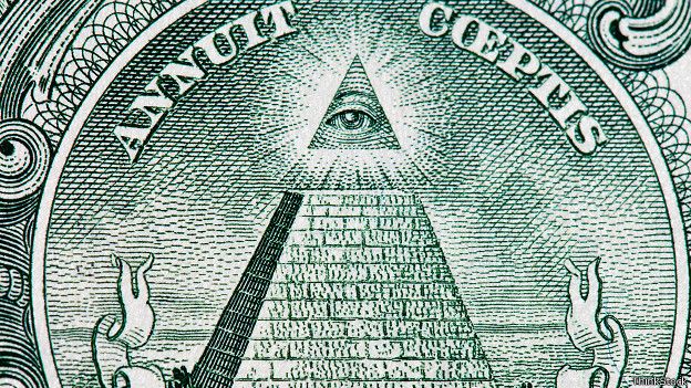 La pirámide con ojo, en el dólar americano