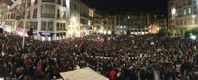 Imagen de la manifestación feminista en Málaga.