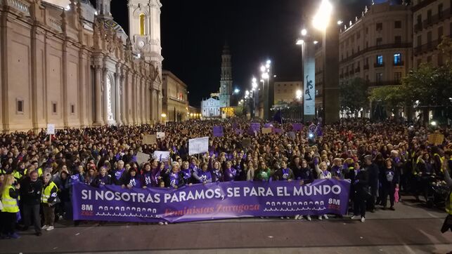 Imagen de la manifestación feminista en Zaragoza.
