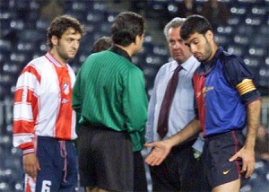 Imagen retrospectiva de Guardiola negándose a disputar un partido de Copa del Rey frente al Atléti.