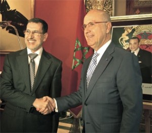  Duran y el ministro de Exteriores marroquí, Saad Eddine Othmani.