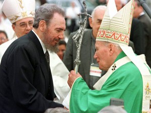 Fidel Castro y Juan Pablo II.