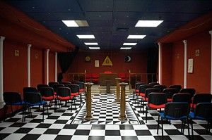 Interior de una logia masónica española. Interior de una logia masónica española.