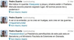 Algunos de los comentarios en el twitter de Pedro Duarte
