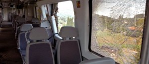 En el momento de la colisión viajaban 13 personas en el convoy.