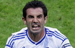 Karagounis, autor del gol de Grecia ante Rusia.
