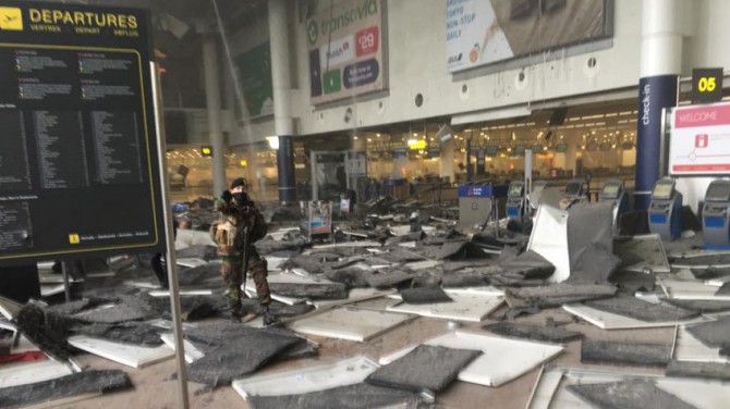 Así quedó el aeropuerto de Bruselas tras el atentado islamista