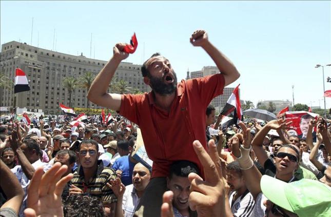 Islamistas egipcios en Tahrir.