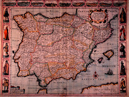 El coronel Alamán ilustra al ministro con un mapa de España datado en 1626, original del cartógrafo e historiador británico John Speed.