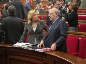 El consejero catalán de Economía, Andreu Mas-Colell, en Parlamento regional.