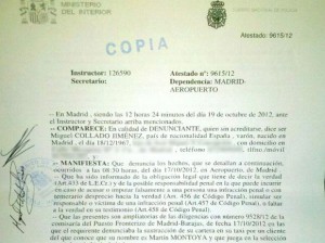 Copia de la denuncia.