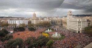 Panorámica de la plaza de Cataluña, el pasado viernes.