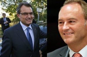 Artur Mas (i) y Alberto Fabra, presidentes de Cataluña y Valencia, respectivamente.