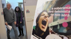 Guillerme Vázquez y Goretti Sanmartín, esta mañana en Santiago