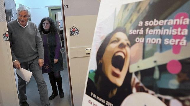 Guillerme Vázquez y Goretti Sanmartín, esta mañana en Santiago