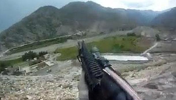 Vista del campo de batalla, grabada por un soldado de EE UU.