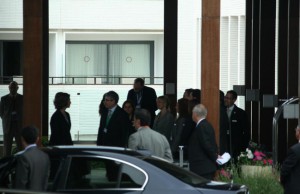 Sofía, a su llegada a una reunión del club Bilderberg.