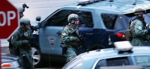 Despliegue policial en el área de Watertown.