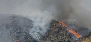 Vista del incendio en la sierra de Guadalajara. 