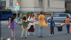 Cadena proetarra con presencia de niños en Barañain, Navarra