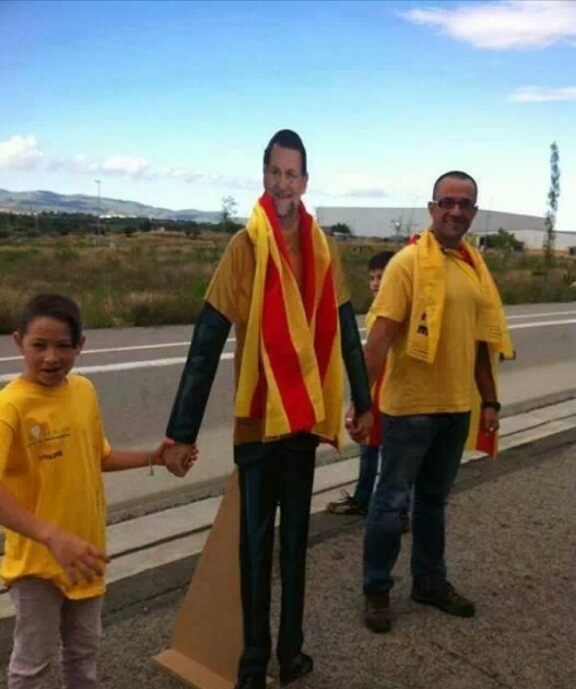 Uno de los figurantes de catón caracterizado de Rajoy