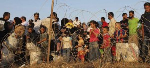 Refugiados sirios en la frontera de Turquía.