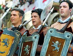 Haciendo de romano. Federico Trillo, en el centro de la imagen