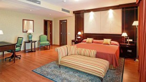 Alcoba de la suite presidencial que ocupó el secretario general de UGT