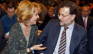 Esperanza Aguirre en un acto oficial con Mariano Rajoy