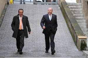 El fiscal Pedro Horrach y el juez José Castro acuden a un juicio en Palma.