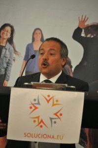 Gerard Bellalta, durante el acto de presentación de SOLUCIONA en Cataluña