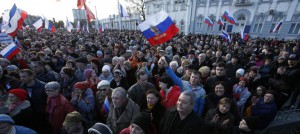 Manifestación prorrusa en Crimea