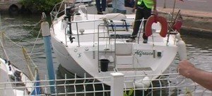 El velero incautado en Roses en 2007 con 2.880 kilos de hachís a bordo.