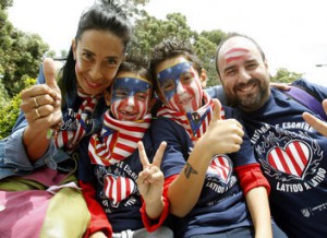 Aficionados del Atléti en Lisboa
