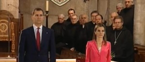 Los Príncipes de Asturias, durante el acto.