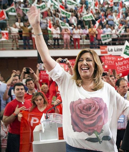 Susana Díaz, durante un mitin electoral en Málaga el pasado mes de mayo.