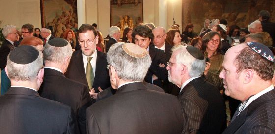 Rajoy, con miembros de la Conferencia de Presidentes de Organizaciones Judías de Estados Unidos, el pasado 13 de febrero en La Moncloa