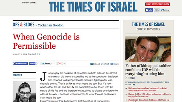 Captura de pantalla de timesofisrael.com