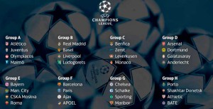 Composición de grupos de la Liga de Campeones (www.uefa.com)