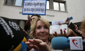  Esperanza Aguirre a la salida de los juzgados tras su declaración.