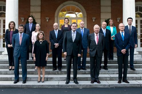 Foto de familia del nuevo Ejecutivo de Mariano Rajoy