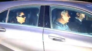 La cantante, a su llegada en coche al centro penitenciariol.