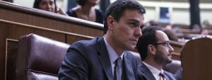 El líder socialista Pedro Sánchez, durante la sesión de control en el Congreso