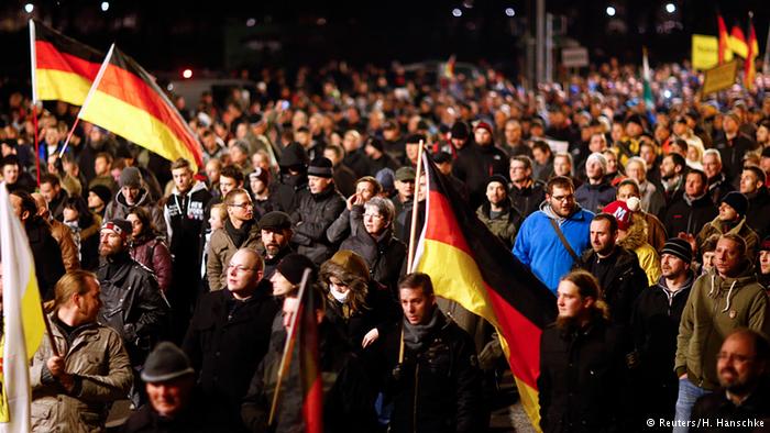 Manifestación de Pegida en Dresde.