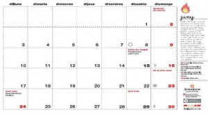 Imagen del calendario difundido por la Generalitat de Cataluña