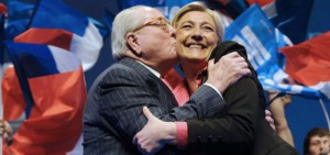 Marine Le Pen y su padre Jean-Marie Le Pen