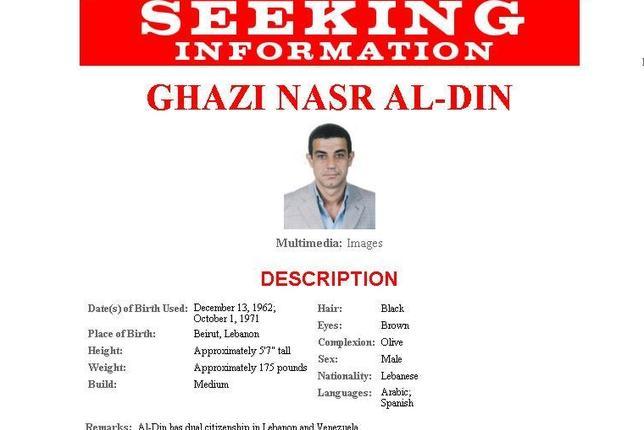 Página web del FBI con la información para localizar a Ghazi Nasr el-Dine